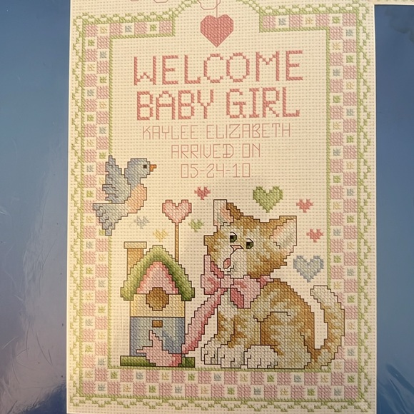 New in Package - Janlynn Counted Cross Stitch Kit - Welcome Baby Girl - Picture 1 of 6